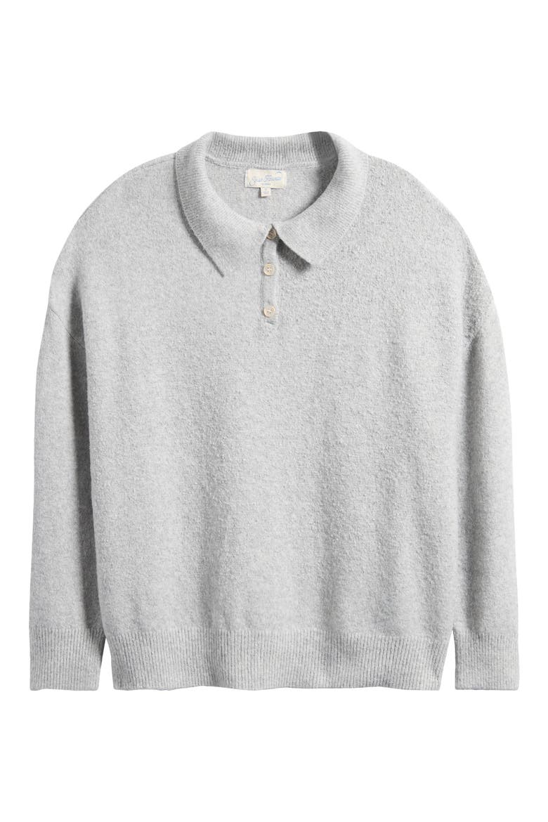 Jesse Knit Polo Sweater, Alternate, color, HEATHER GREY