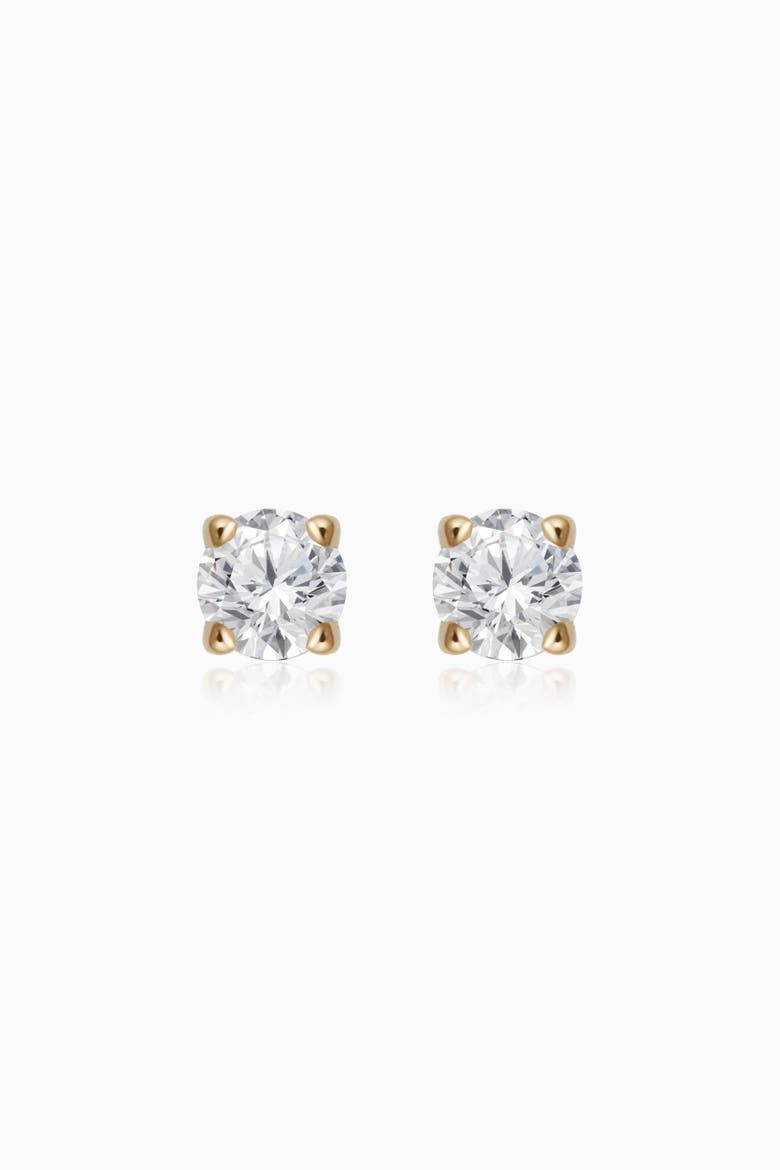 14K White Gold Shine Bright Diamond Small Studs, Main, color, Yellow Gold