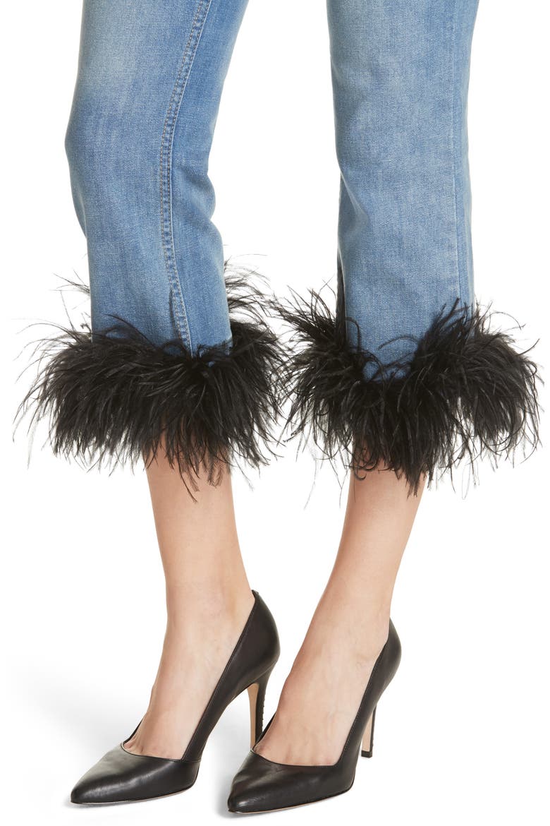 Tasha Feather Hem Crop Jeans, Alternate, color, 90S WASH