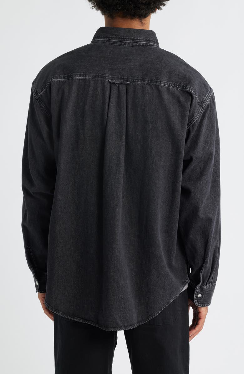 Carhartt Work In Progress Lucas Denim Button-Down Shirt, Alternate, color, Black Stone Washed