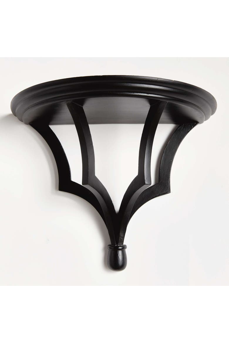 Bennett Antique White Floating Wall Shelf, Alternate, color, Black