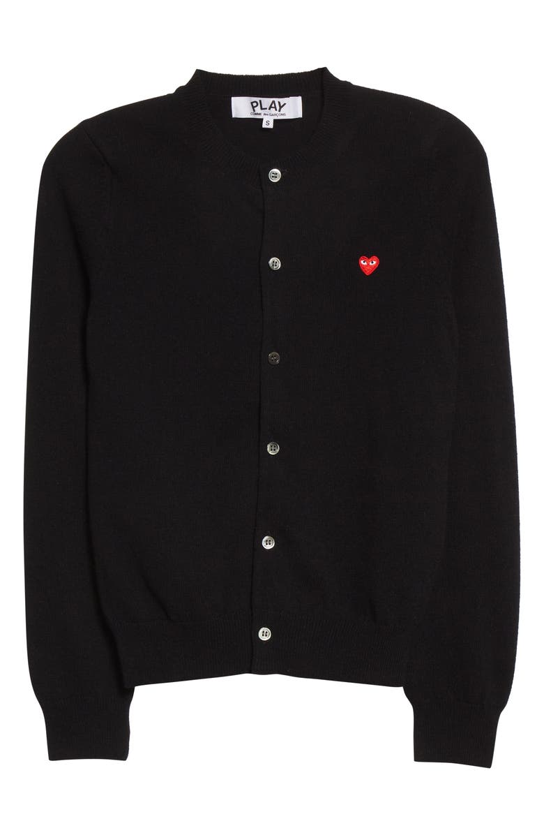 Comme des Garçons PLAY Heart Wool Cardigan, Alternate, color,