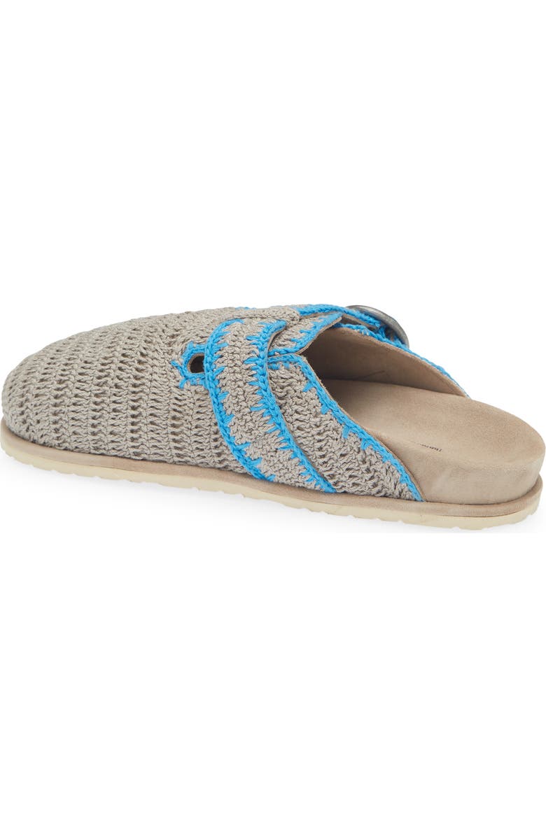 Laidback London Drift Crochet Slide Sandal, Alternate, color, Light Grey / Neon Blue