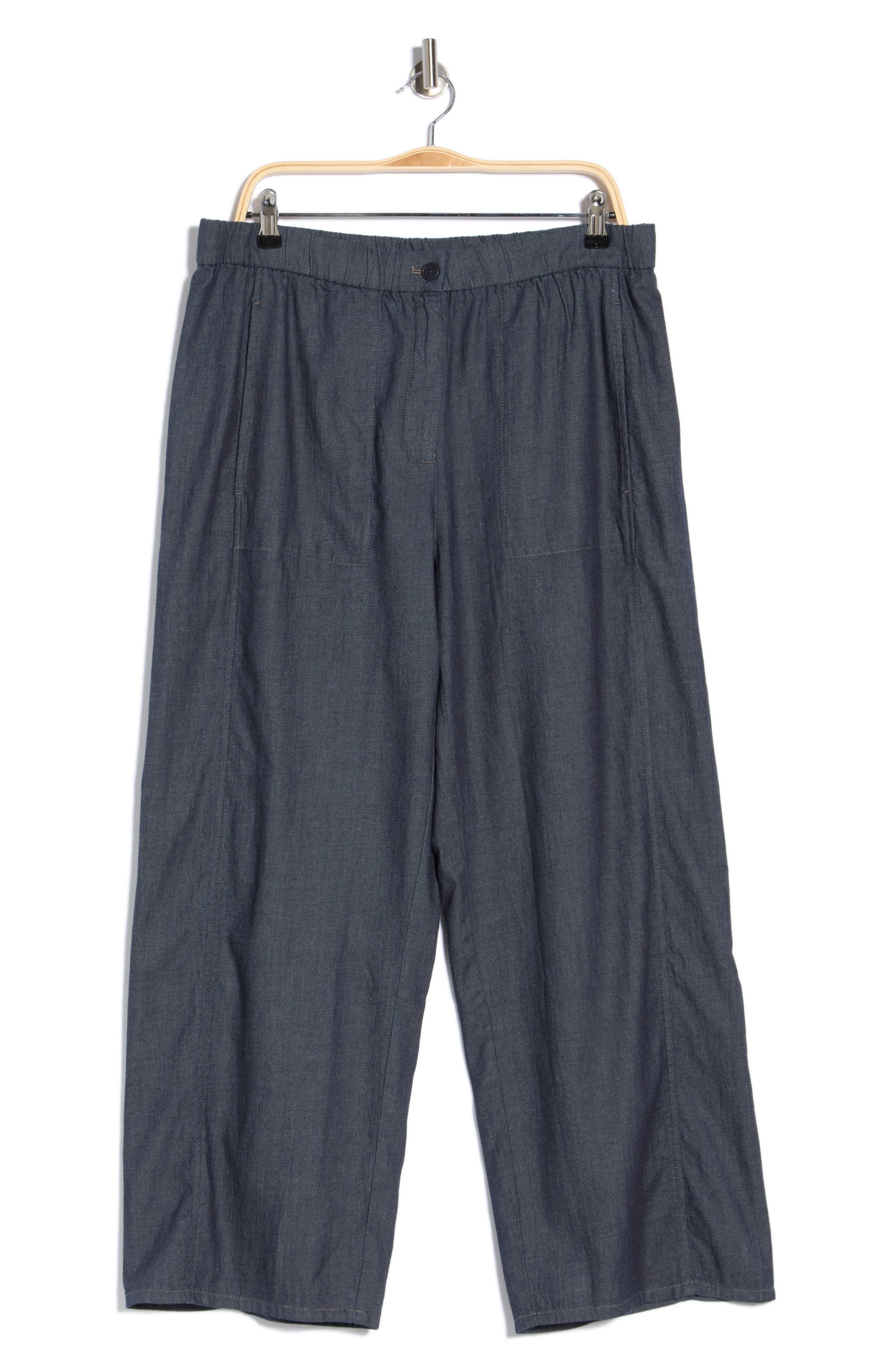 Eileen Fisher Organic Cotton Twill Ankle Wide Leg Pants