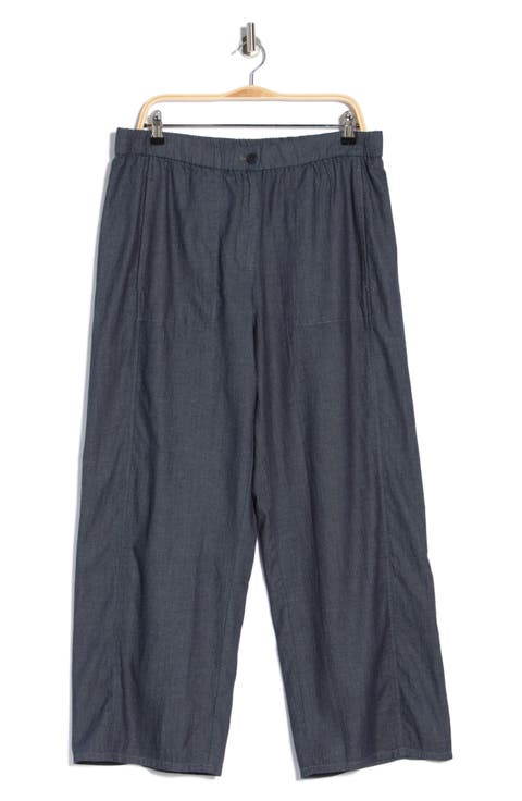 Organic Cotton Twill Ankle Wide Leg Pants