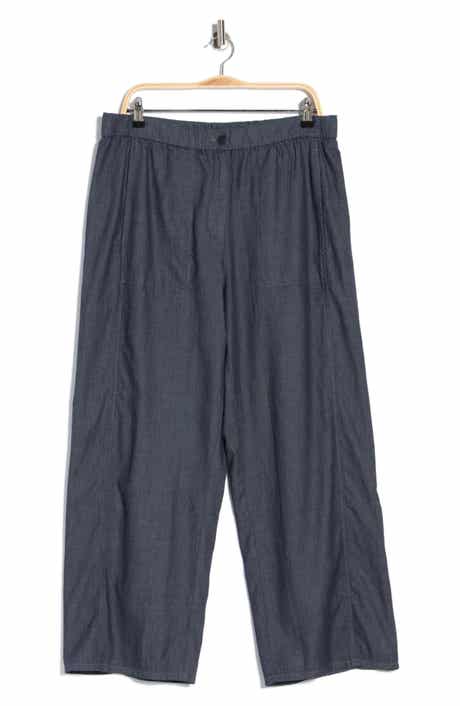 Eileen Fisher Organic Cotton Twill Ankle Wide Leg Pants