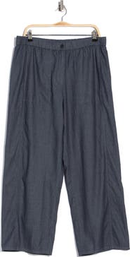 Eileen Fisher Organic Cotton Twill Ankle Wide Leg Pants