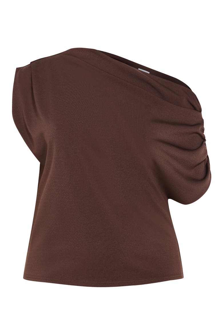 Imani One-Shoulder Top, Alternate, color, CHOCOLATE