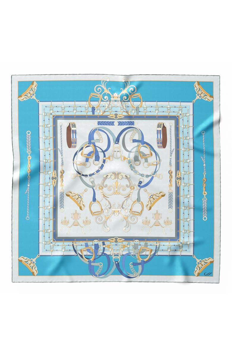 Elizabetta Epona - Silk Foulard for Women, Main, color, Blue