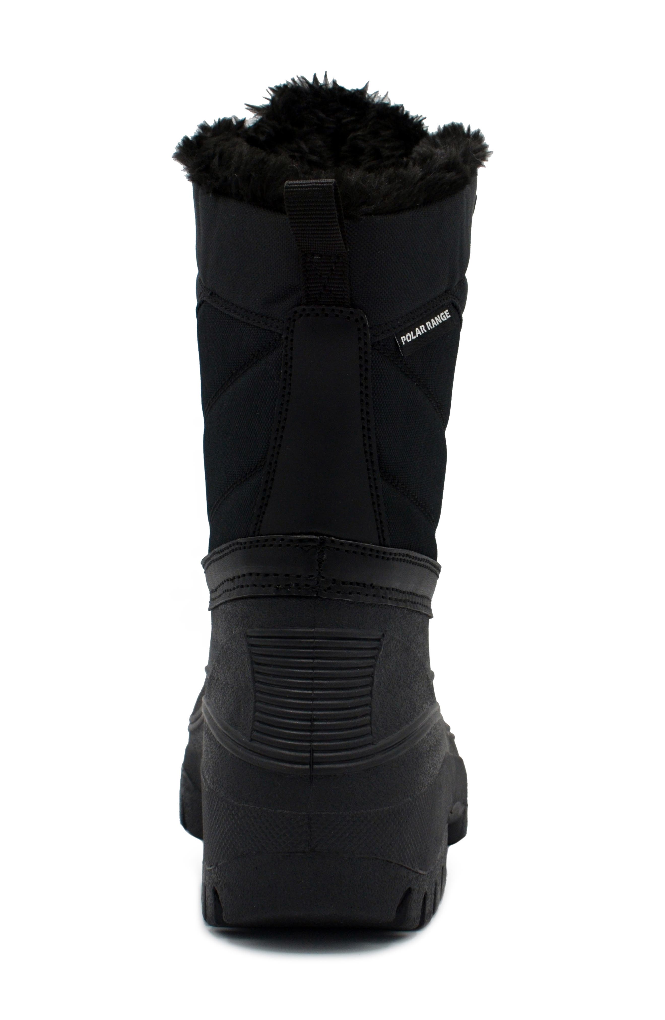 POLAR RANGE Decker Faux Fur Lined Snow Boot, Alternate, color, Black