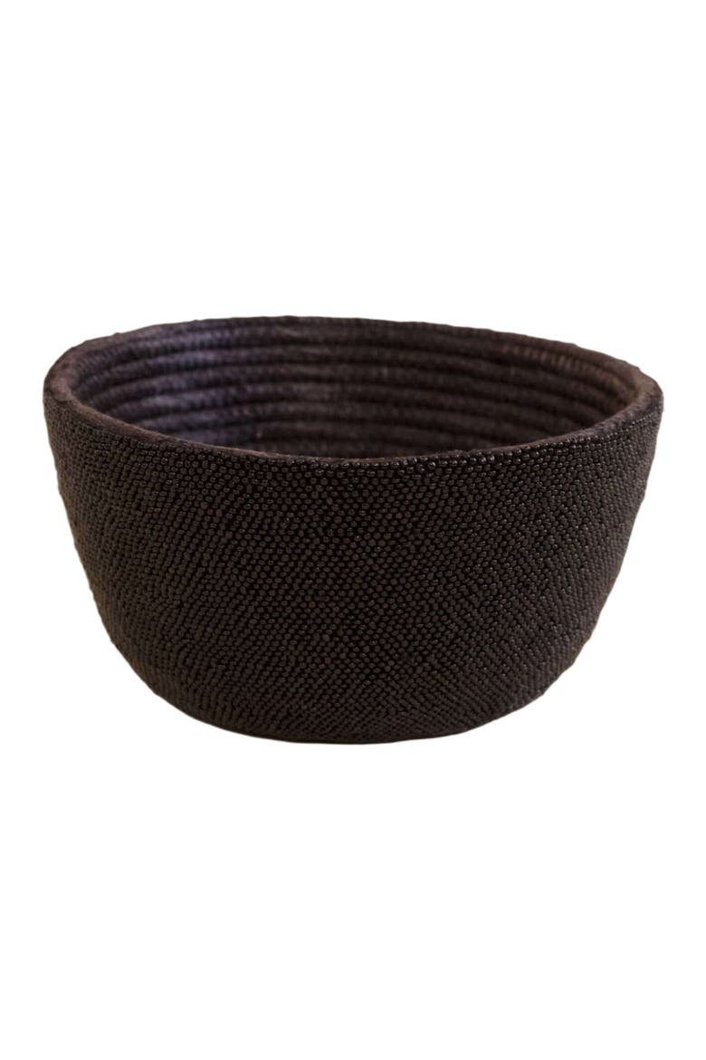 Small Beaded Bowl, Main, color, Black