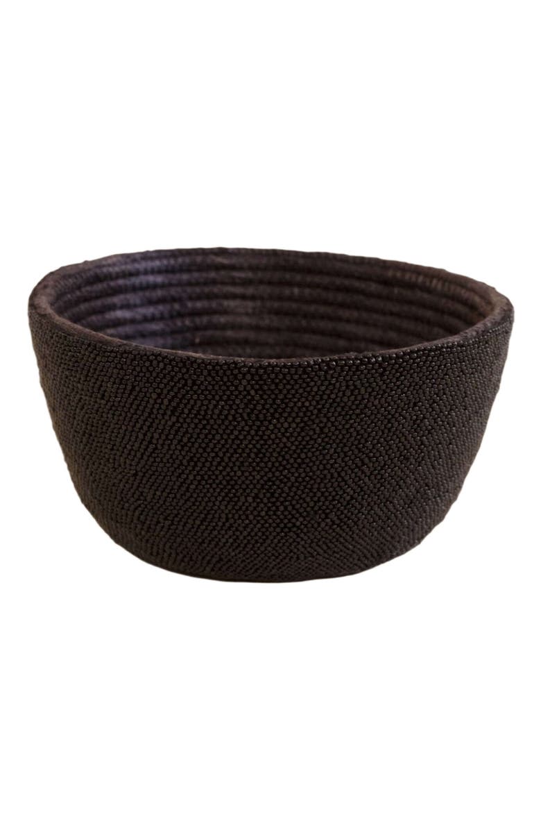 indego africa Small Beaded Bowl, Main, color, Black