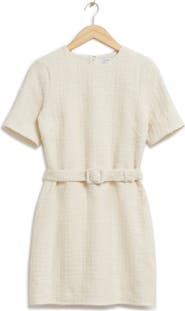 & Other Stories Belted Tweed Dress