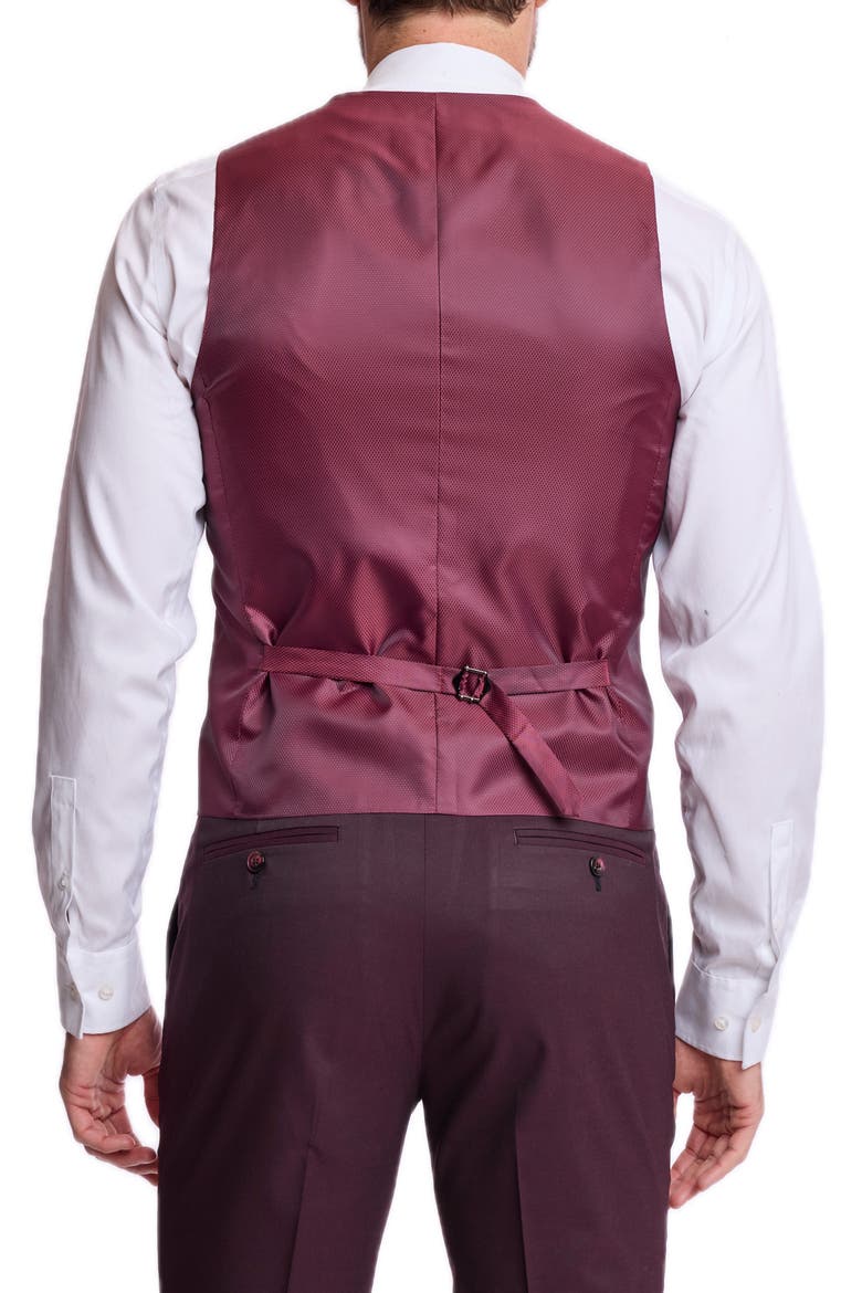 Eaton Slim Fit Stretch Suit Vest, Alternate, color, DEEP BURGUNDY