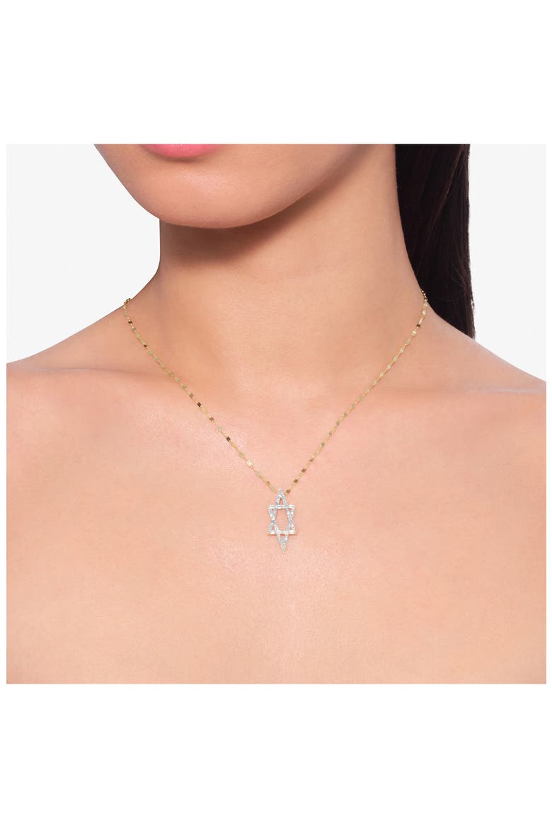 14K Gold Diamond Star of David Pendant Necklace, Alternate, color, YELLOW GOLD
