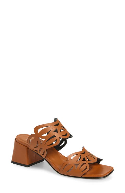 Laser Cutout Slide Sandal (Women)