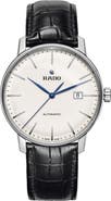 RADO Coupole Classic Automatic Embossed Leather Strap Watch, 41mm