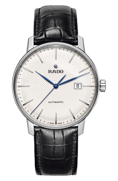Rado Coupole Classic Automatic Embossed Leather Strap Watch, 41mm