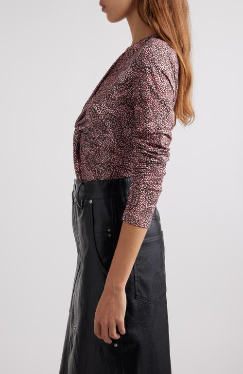 Shop Isabel Marant Étoile Lyss Abstract Print Top In Antik Pink/black