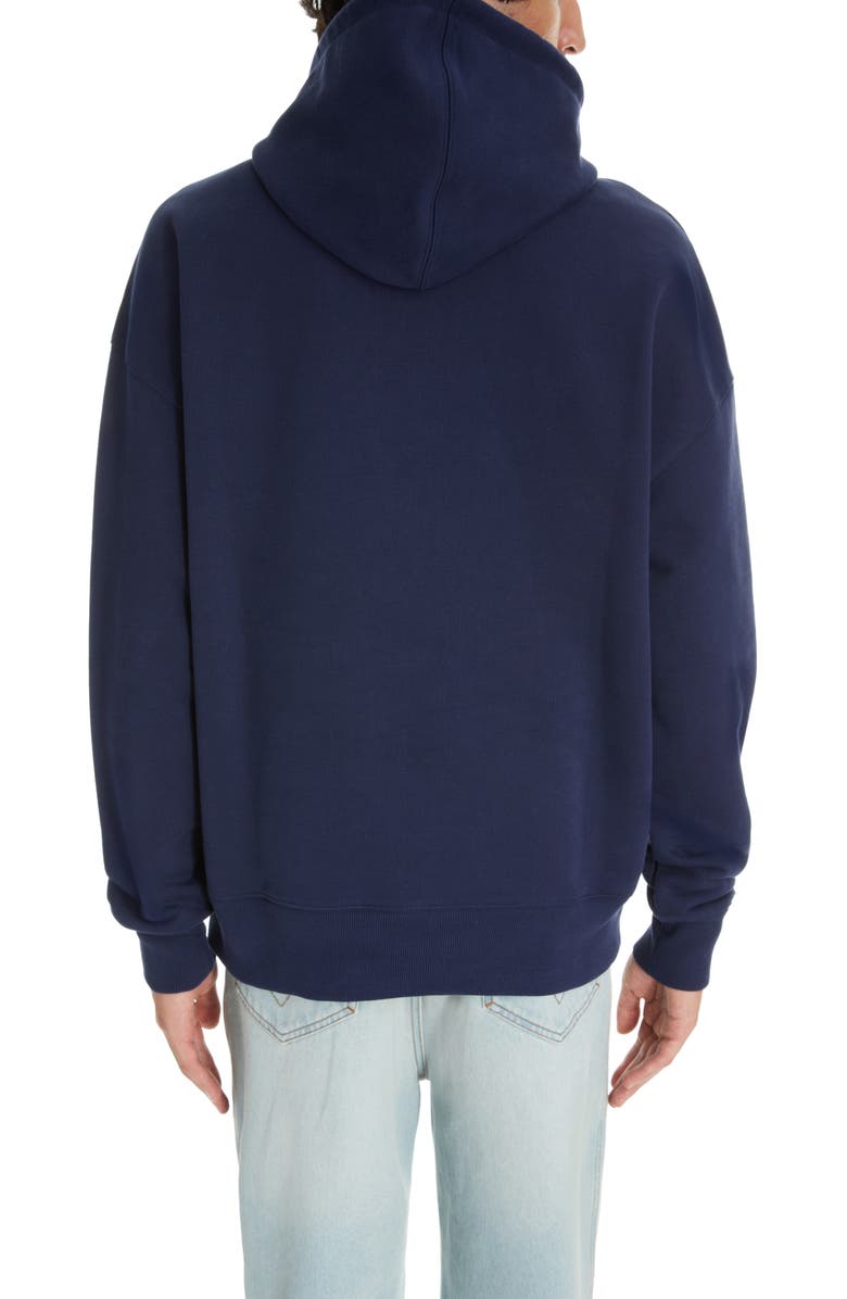 AMI PARIS France Logo Embroidered Organic Cotton Hoodie, Alternate, color,