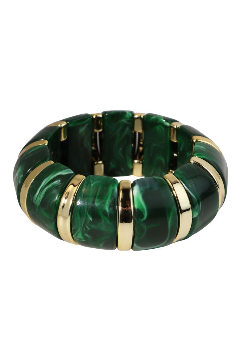 Resin Domed Stretch Bracelet, Main, color, GREEN