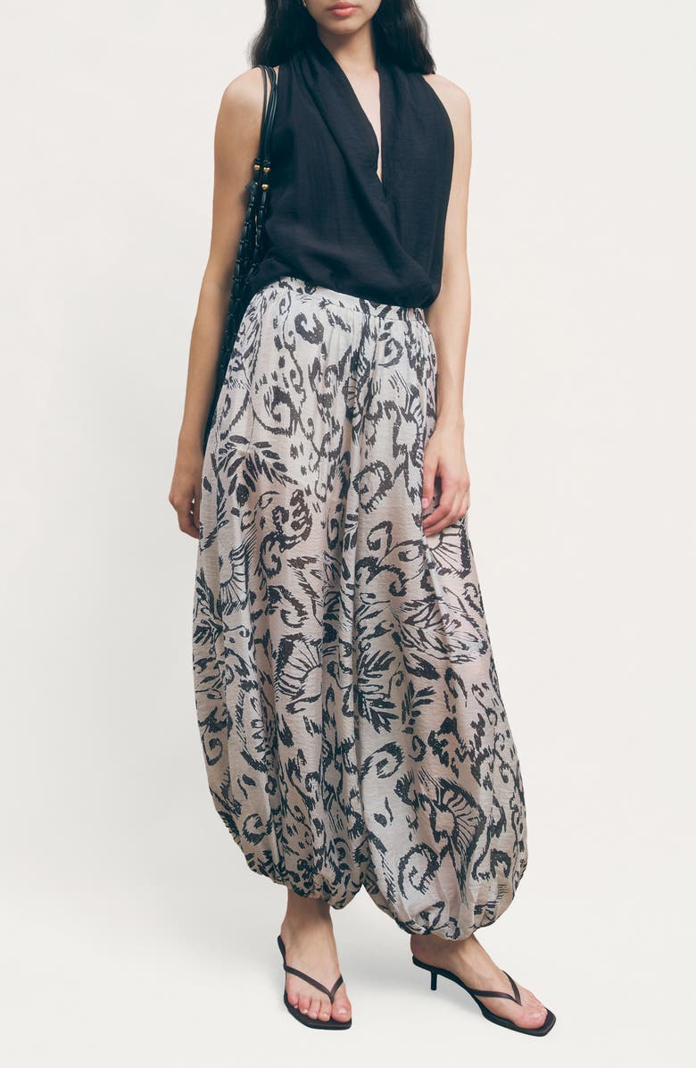 MAUDE CLUB Talia Balloon Pants, Alternate, color, Monarch Print