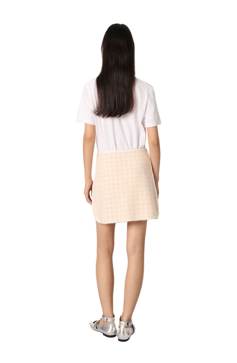 maje Short tweed-effect knit skirt, Alternate, color, 