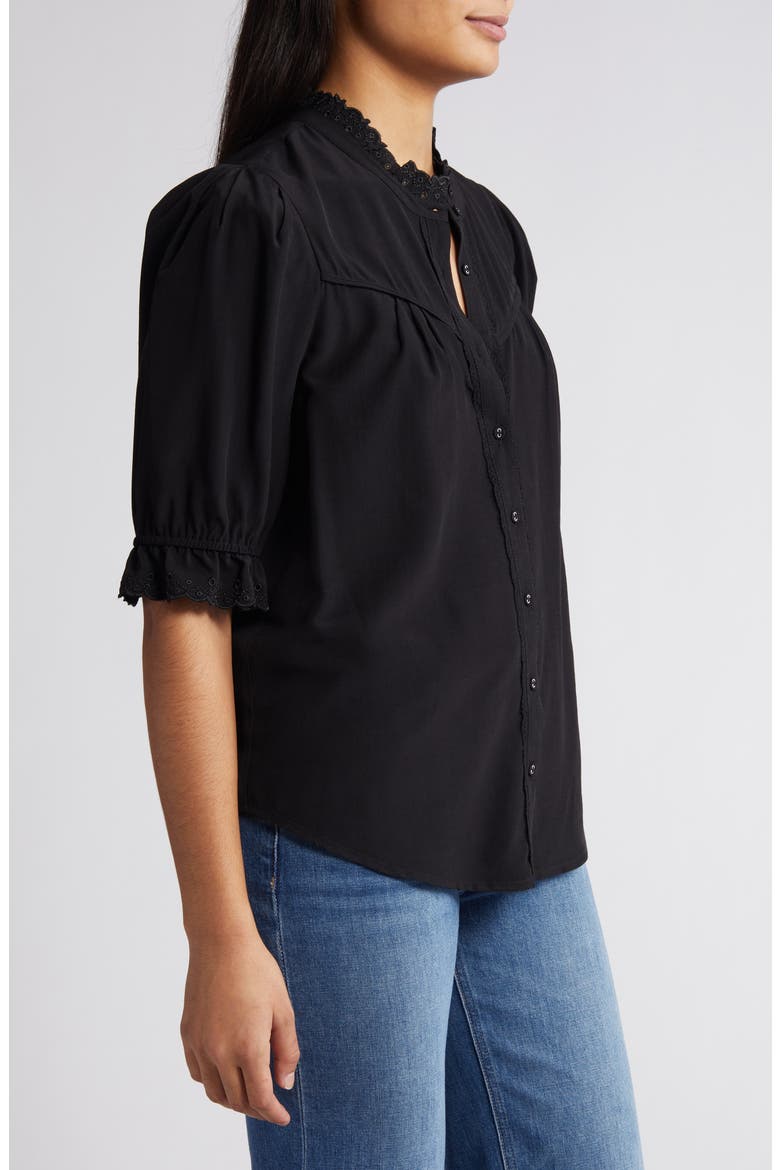 Eyelet Accent Top, Alternate, color, BLACK