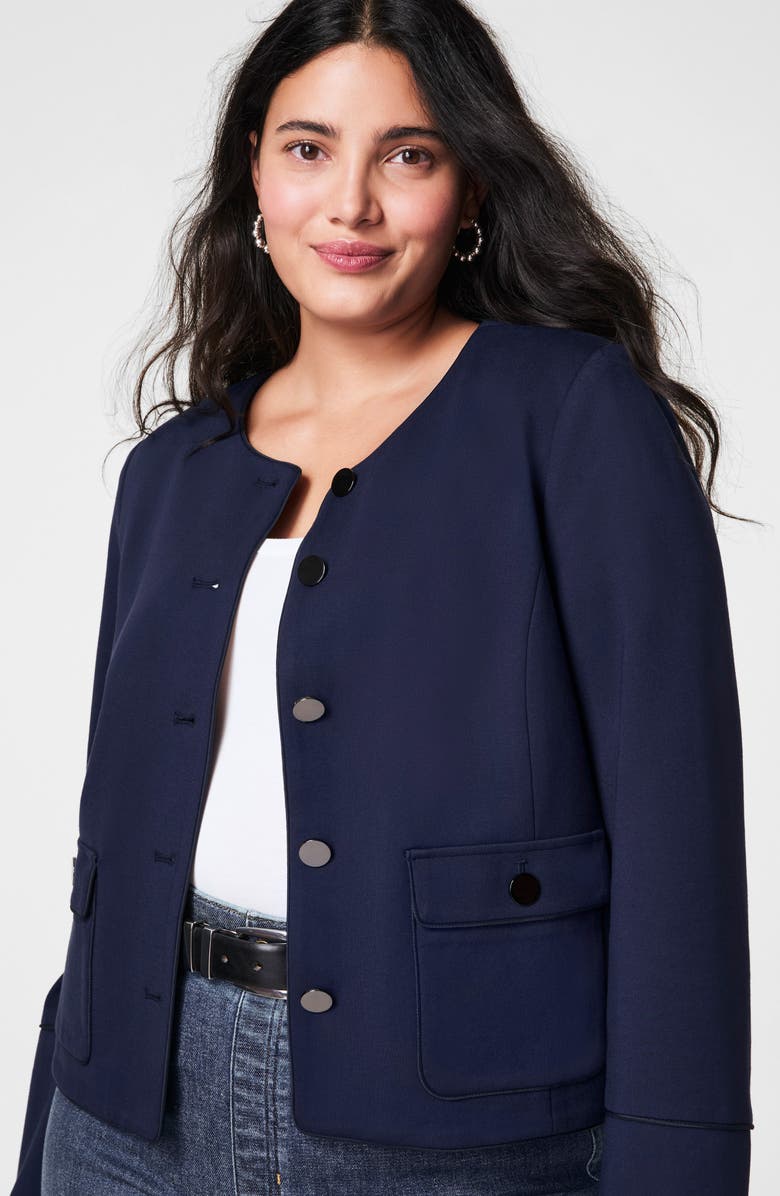 SPANX<sup>®</sup> Ponte Bomber Jacket, Alternate, color, Navy