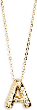 EYE CANDY LOS ANGELES Leticia Cubic Zirconia Initial Pendant Necklace