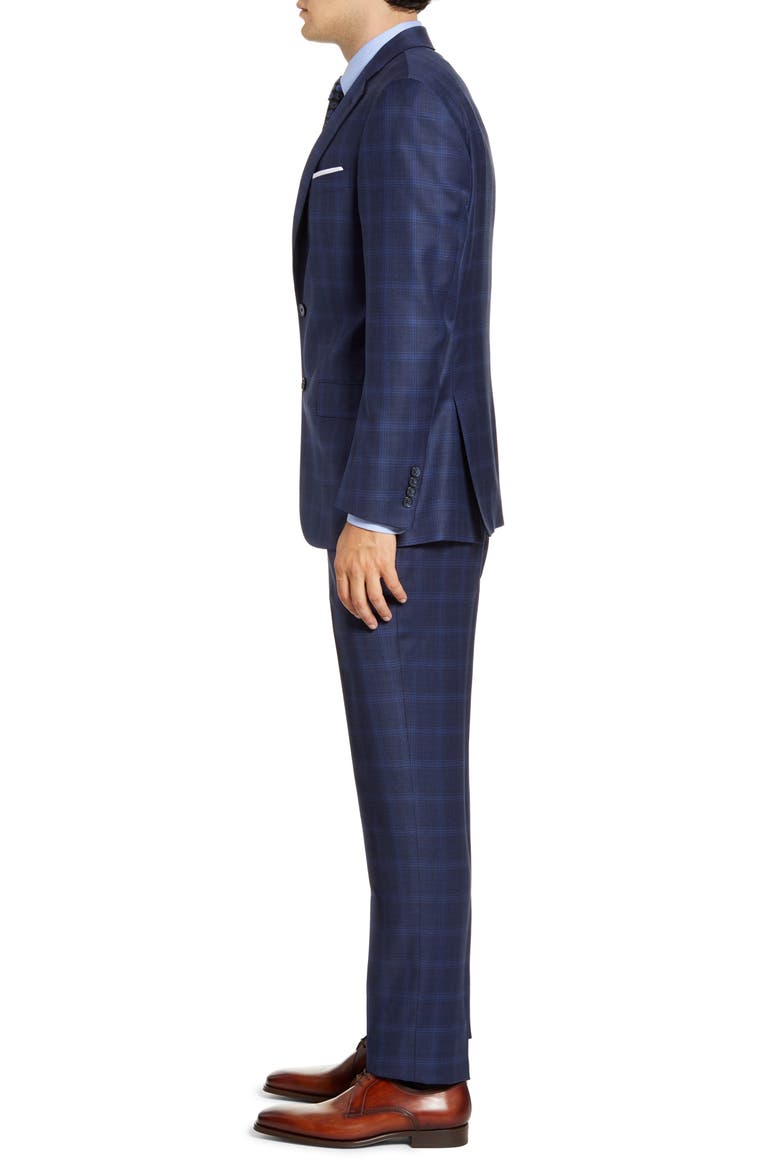 Classic Fit Plaid Wool Suit, Alternate, color, DARK BLUE