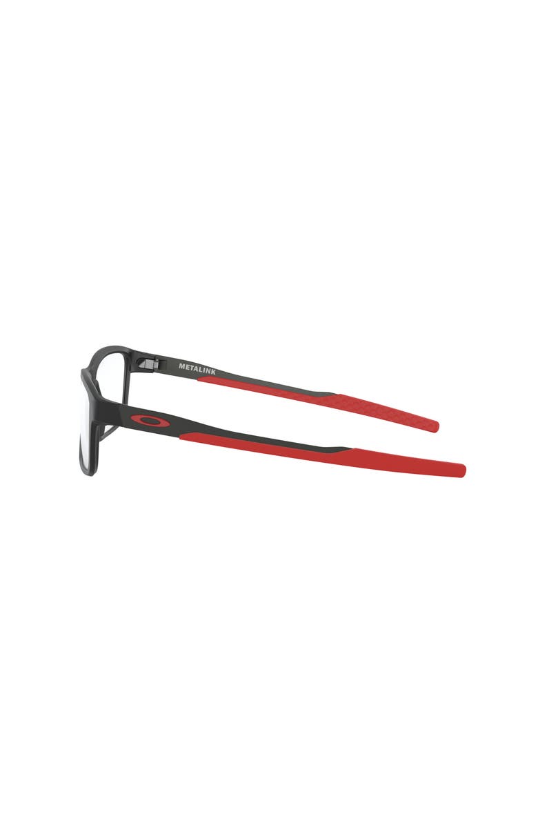 Oakley 55mm Rectangle optical glasses, Alternate, color, Black/ Red
