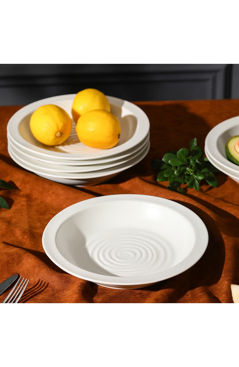 Stone Lain Orbit Stoneware 4-Piece Pasta Bowl Set, Alternate, color, White