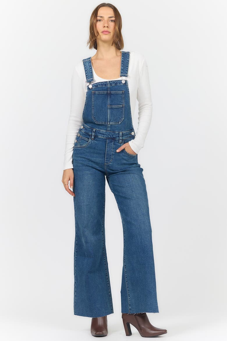 Fiona Denim Overalls Jeans, Alternate, color, Moonglow