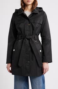 London Fog Belted Cotton Blend Coat