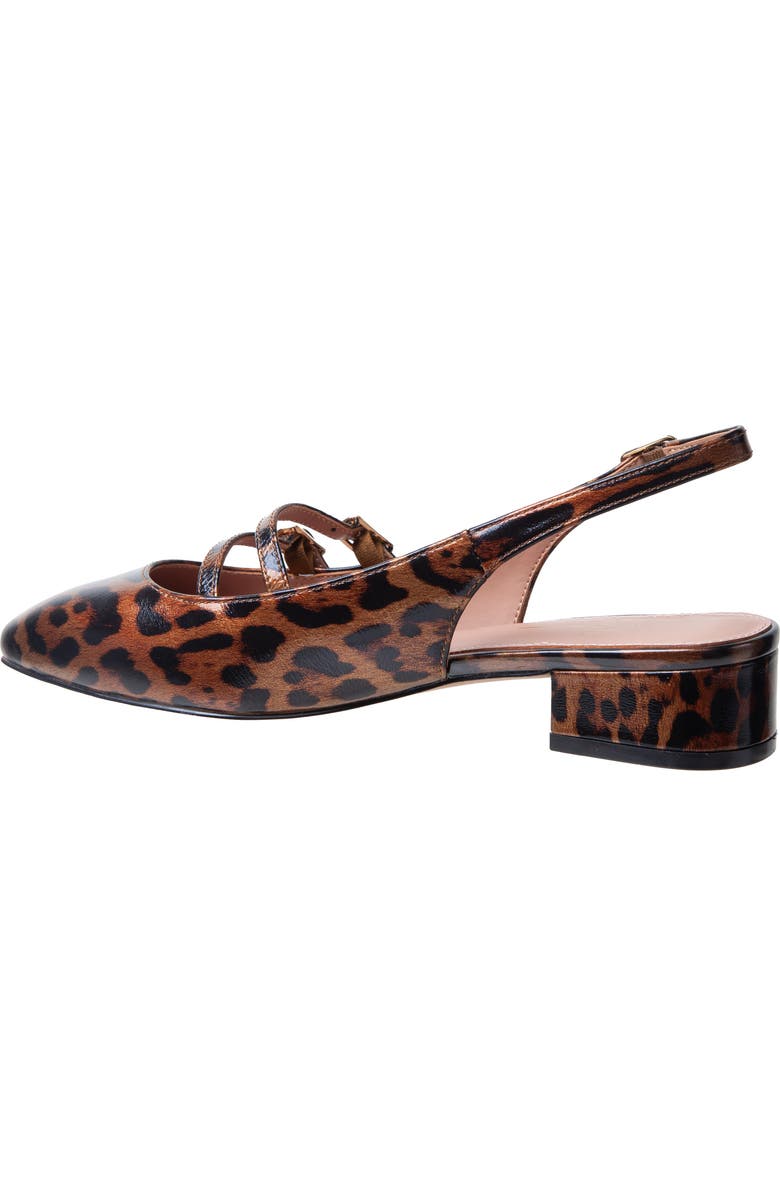 Linea Paolo Cassianx Slingback Mary Jane Pump, Alternate, color, Brown Print Leopard Patent