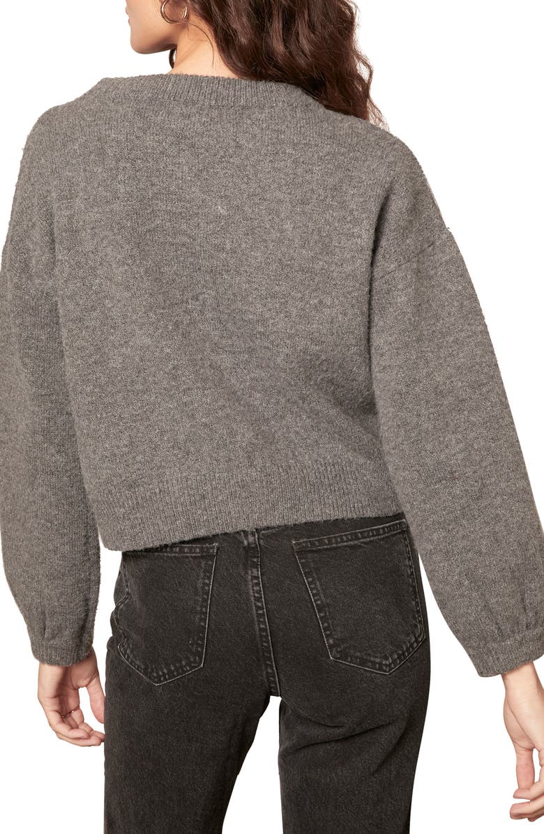 BB Dakota by Steve Madden If You Fancy Embellished Sweater, Alternate, color, Heather Grey