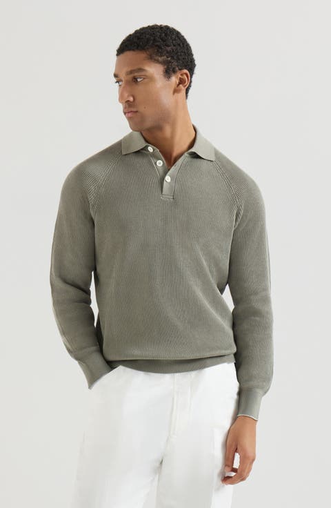 Rib knit polo