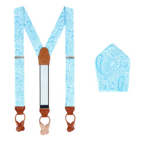 Sobee Paisley Silk Brace & Pocket Square Set