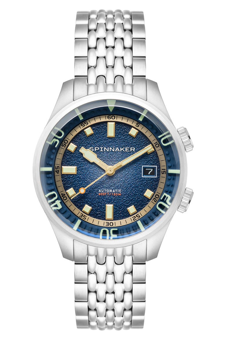 Bradner Automatic Bracelet Watch, 42mm, Main, color, BLUE