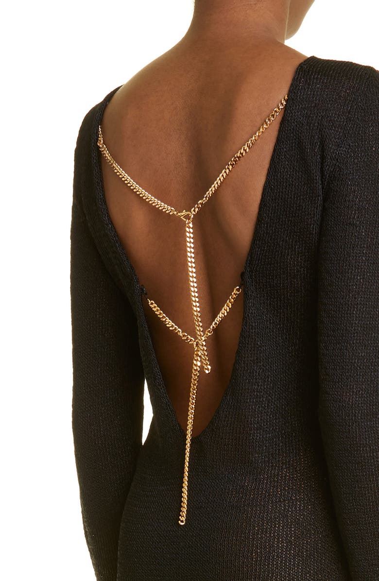 TOM FORD Open Back Knit Midi Dress, Alternate, color,