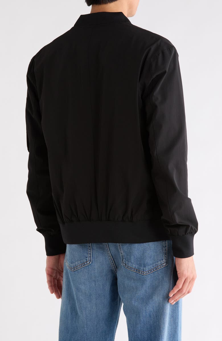 DENIM AND FLOWER Sleeve Pocket Bomber Jacket, Alternate, color, Black