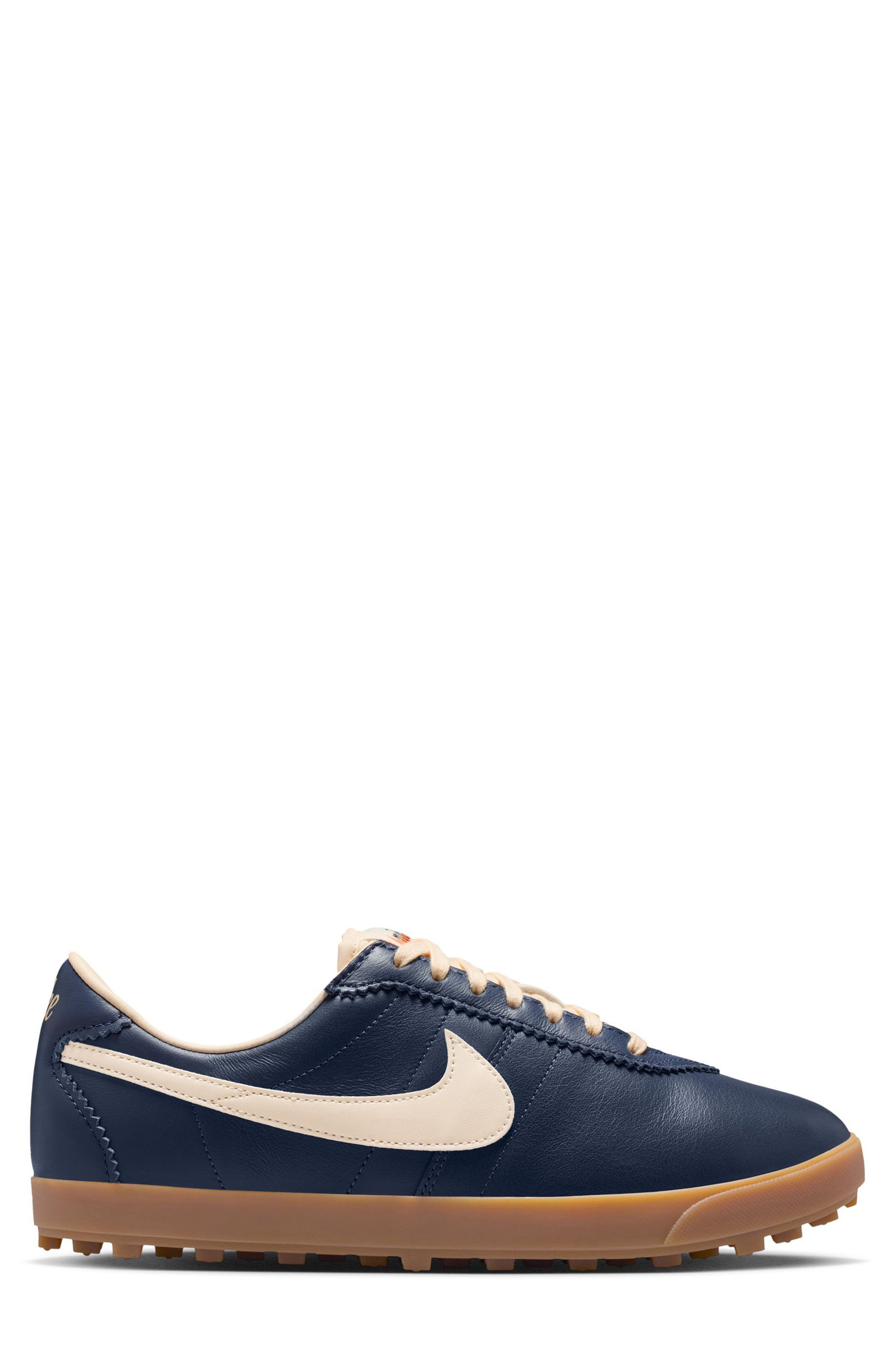 Nike Astrograbber Leather Football Sneaker, Alternate, color, Midnight Navy/ Muslin/ Yellow
