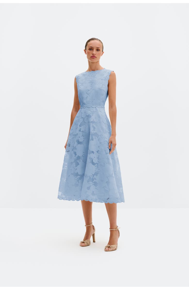 Malina Elin Round Neck Lace A-Line Dress, Main, color, Sky