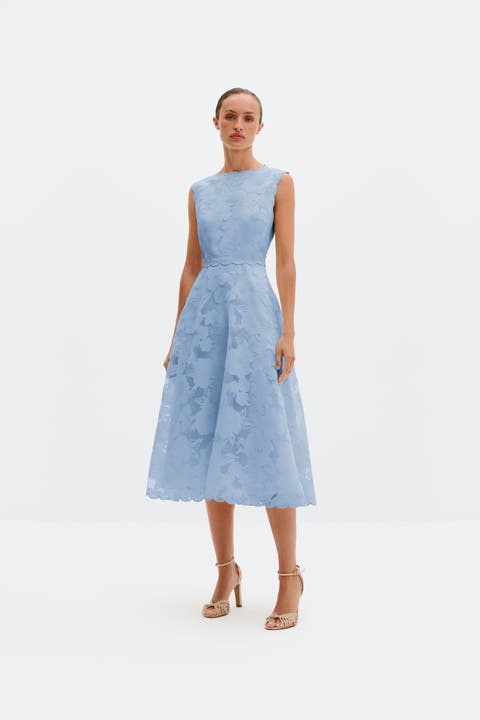 Elin Round Neck Lace A-Line Dress