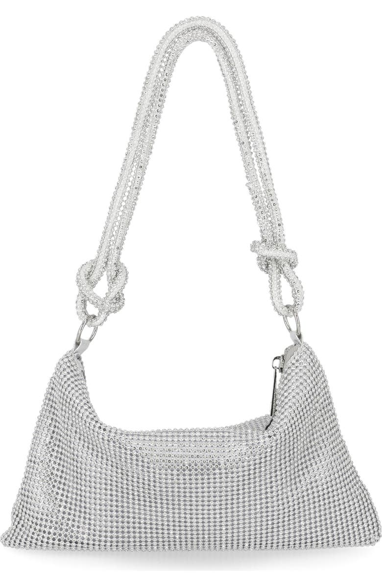 Jessica McClintock Dolly Crystal Mesh Shoulder Bag, Alternate, color, 42N-Silver