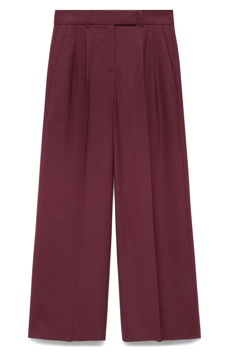 MANGO Pleated Wide Leg Pants, Alternate, color,