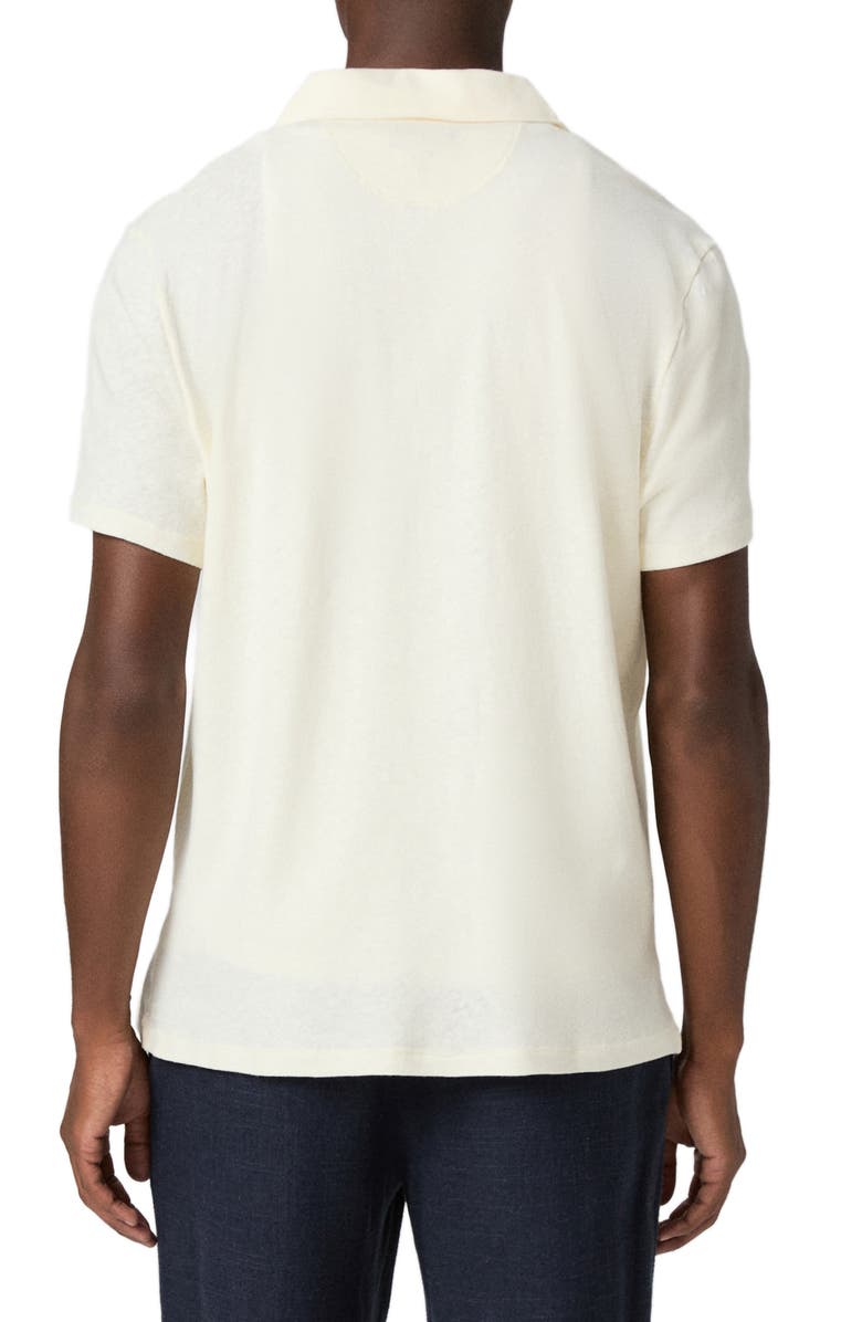 PAIGE Sultan Short Sleeve Linen & Cotton Knit Button-Up Shirt, Alternate, color, Cliffside Fog
