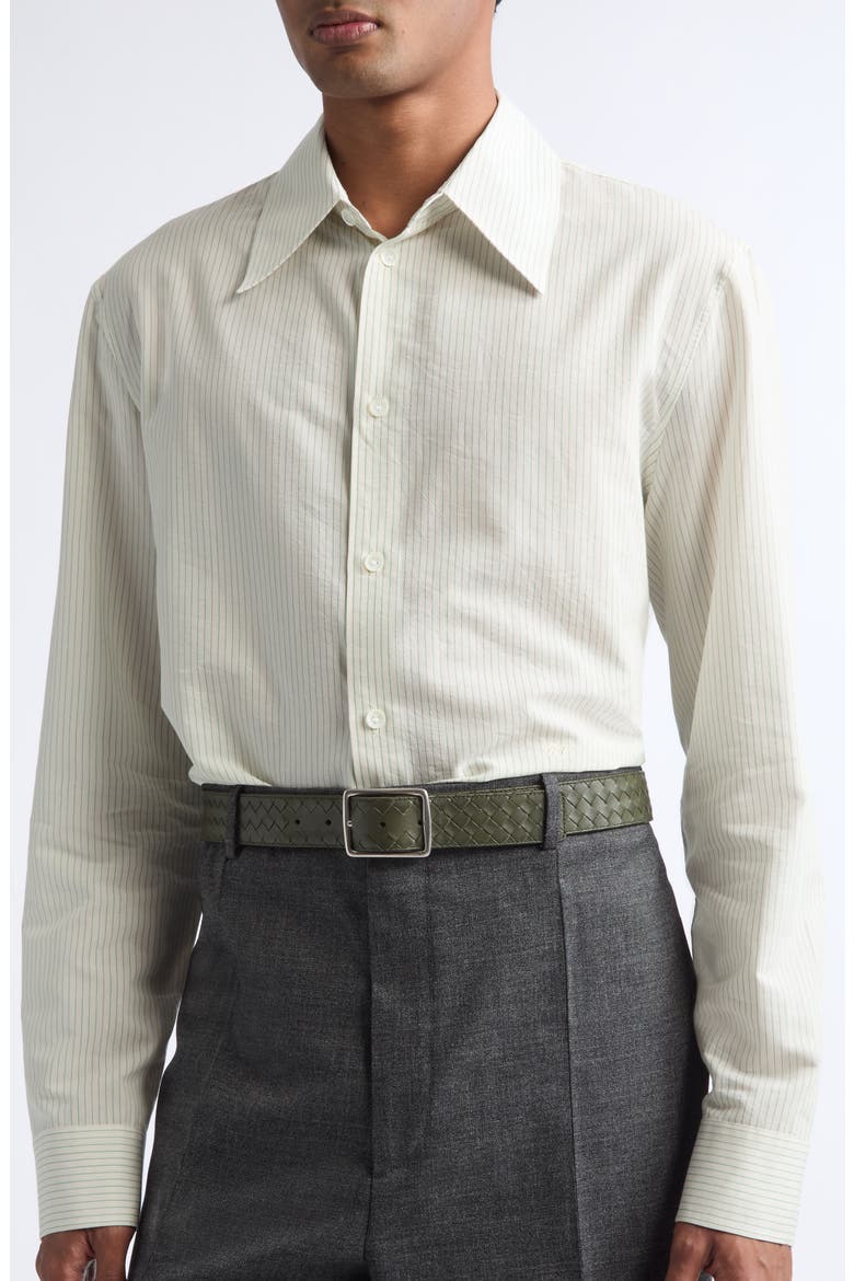 Piccolo Intrecciato Belt, Alternate, color, 3810 BARK GREEN