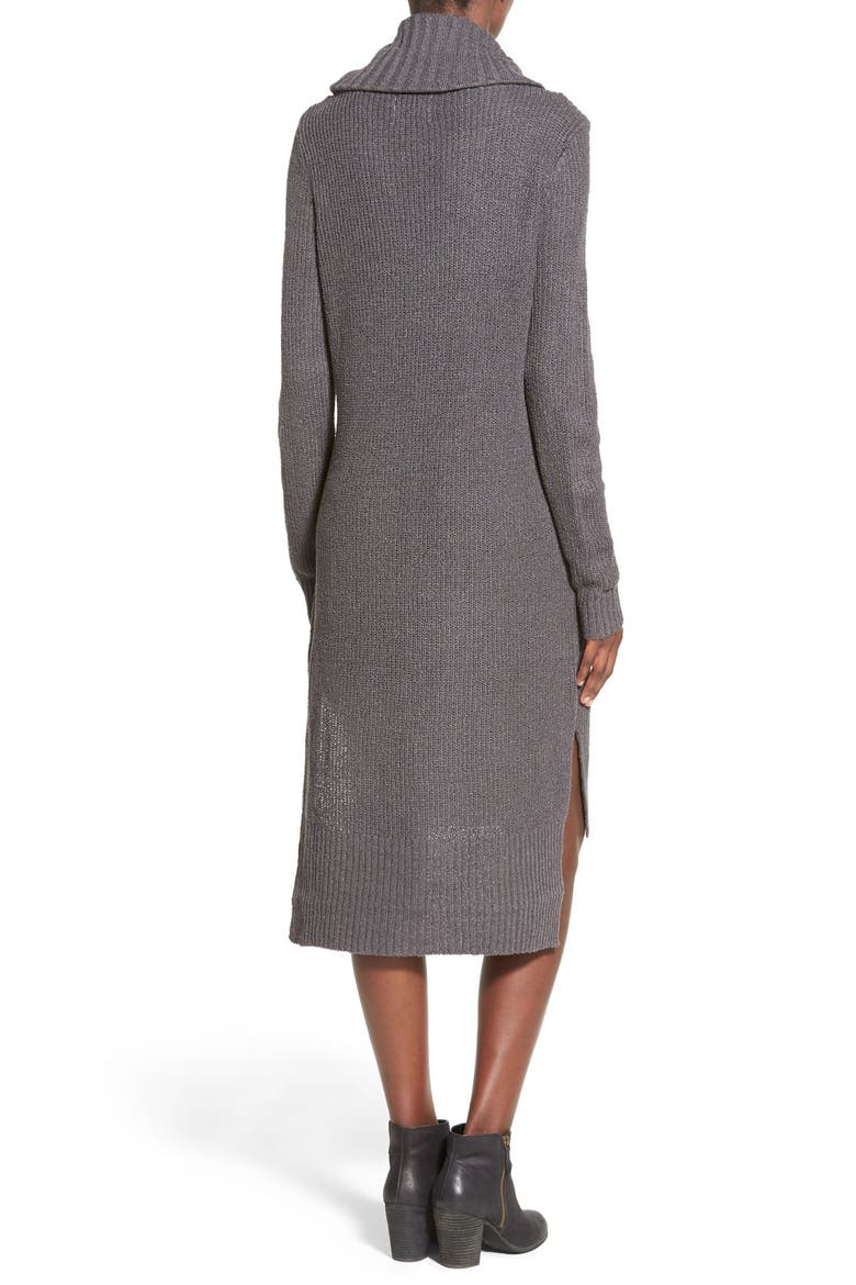 Cowl Neck Sweater Dress, Alternate, color, CHARCOAL